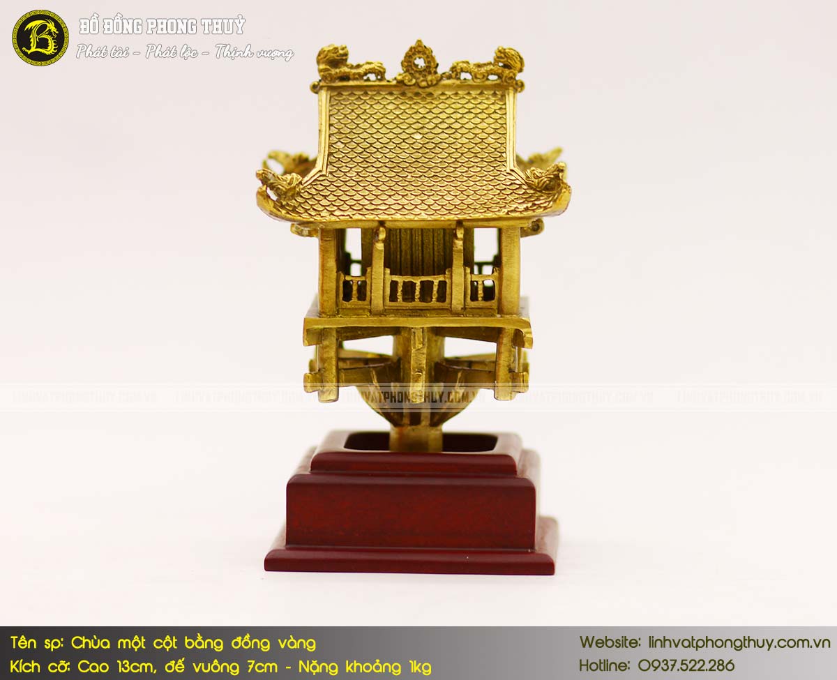 Chùa Một Cột Bằng Đồng Vàng Cao 13cm - CMC001 5