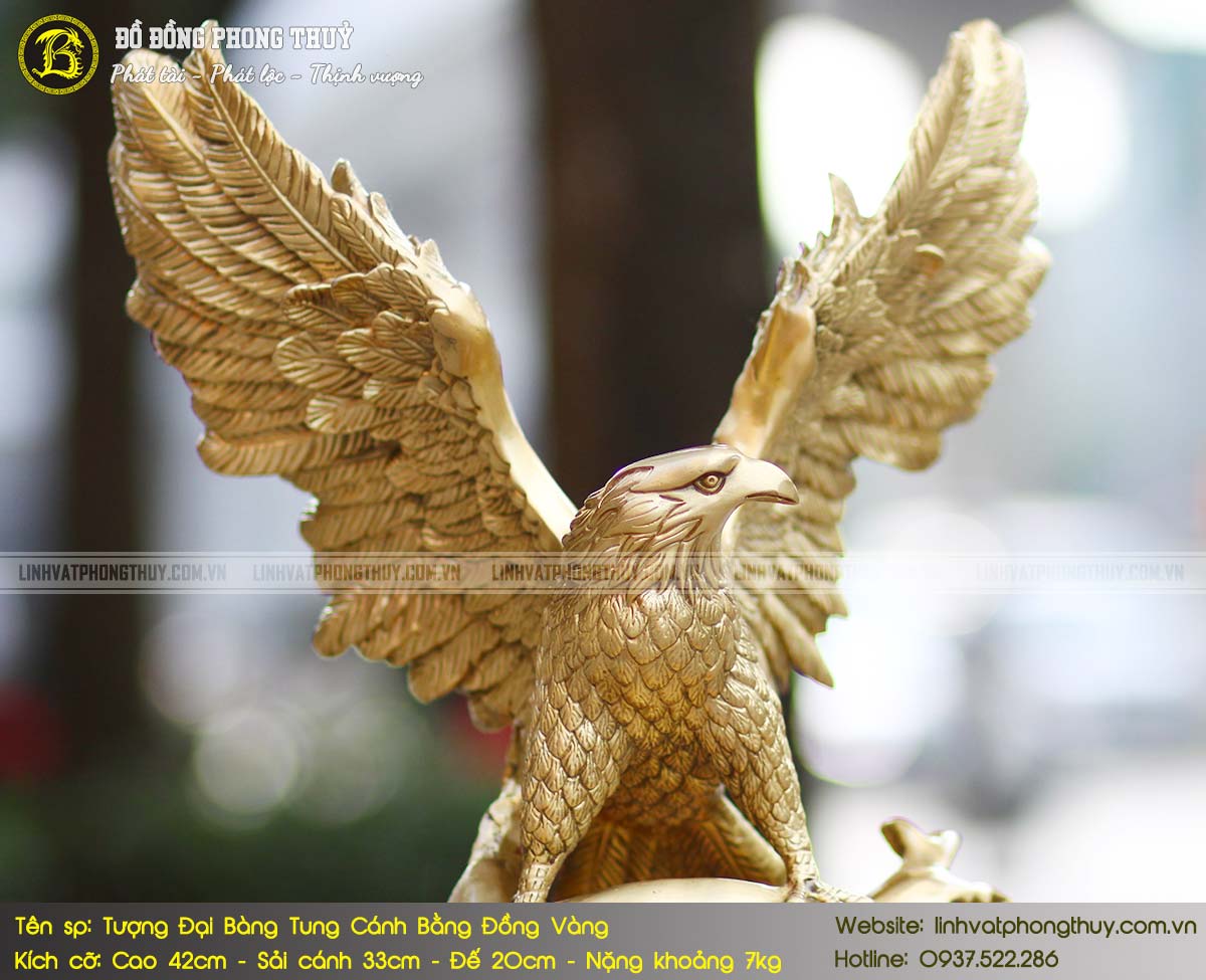 Tượng Đại Bàng Bằng Đồng Vàng Cao 42cm - TDB002 3