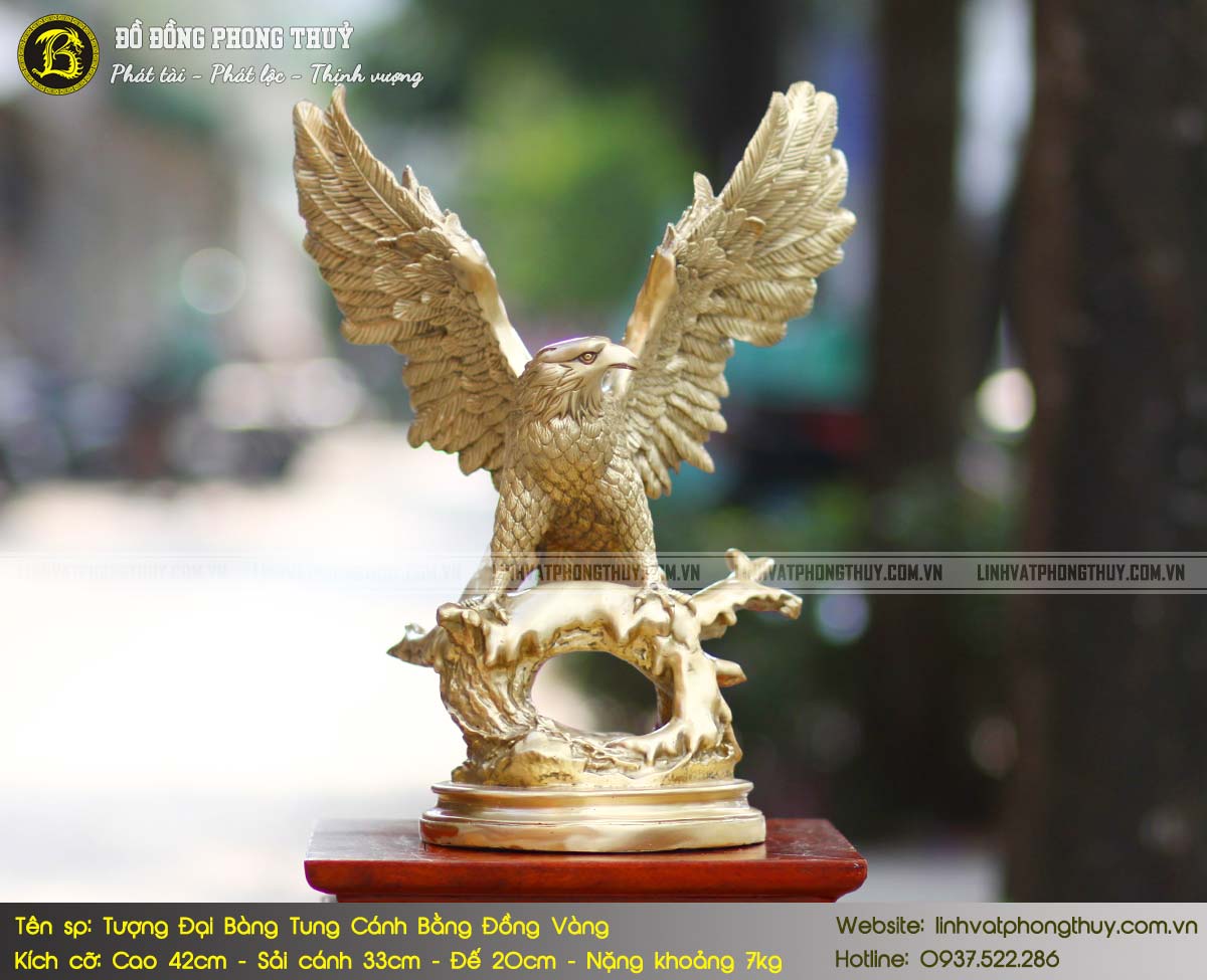 Tượng Đại Bàng Bằng Đồng Vàng Cao 42cm - TDB002 2