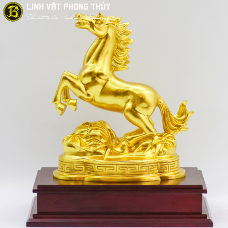 Ngựa Bằng Đồng Vàng Cao 21cm Dát Vàng 9999