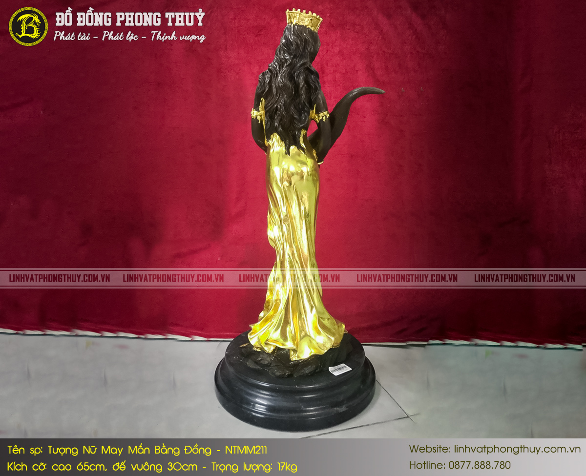 Tượng Nữ Thần May Mắn Bằng Đồng 65cm - NTMM211 4