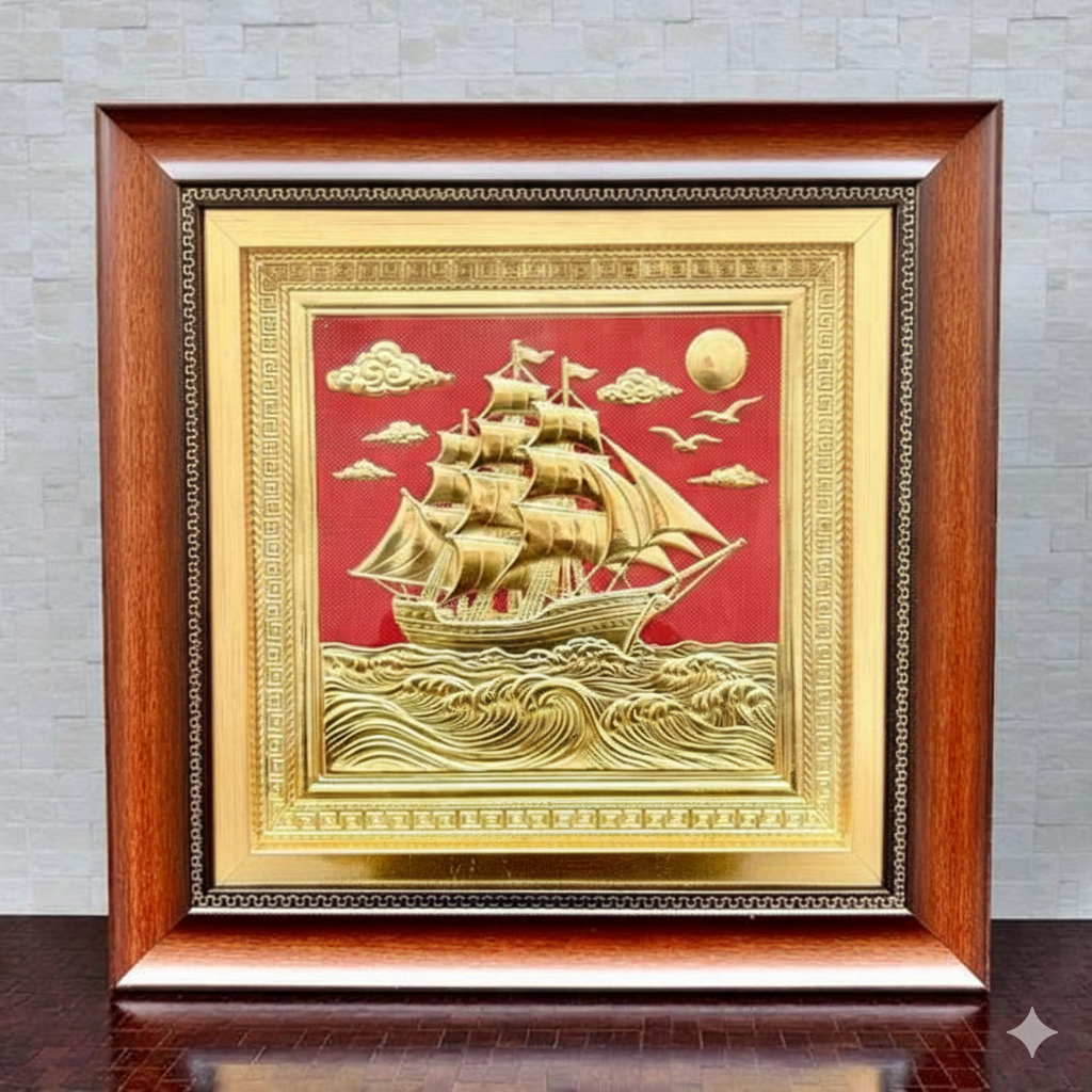 Tranh Đồng Thuận Buồm Xuôi Gió KT 40*40cm 