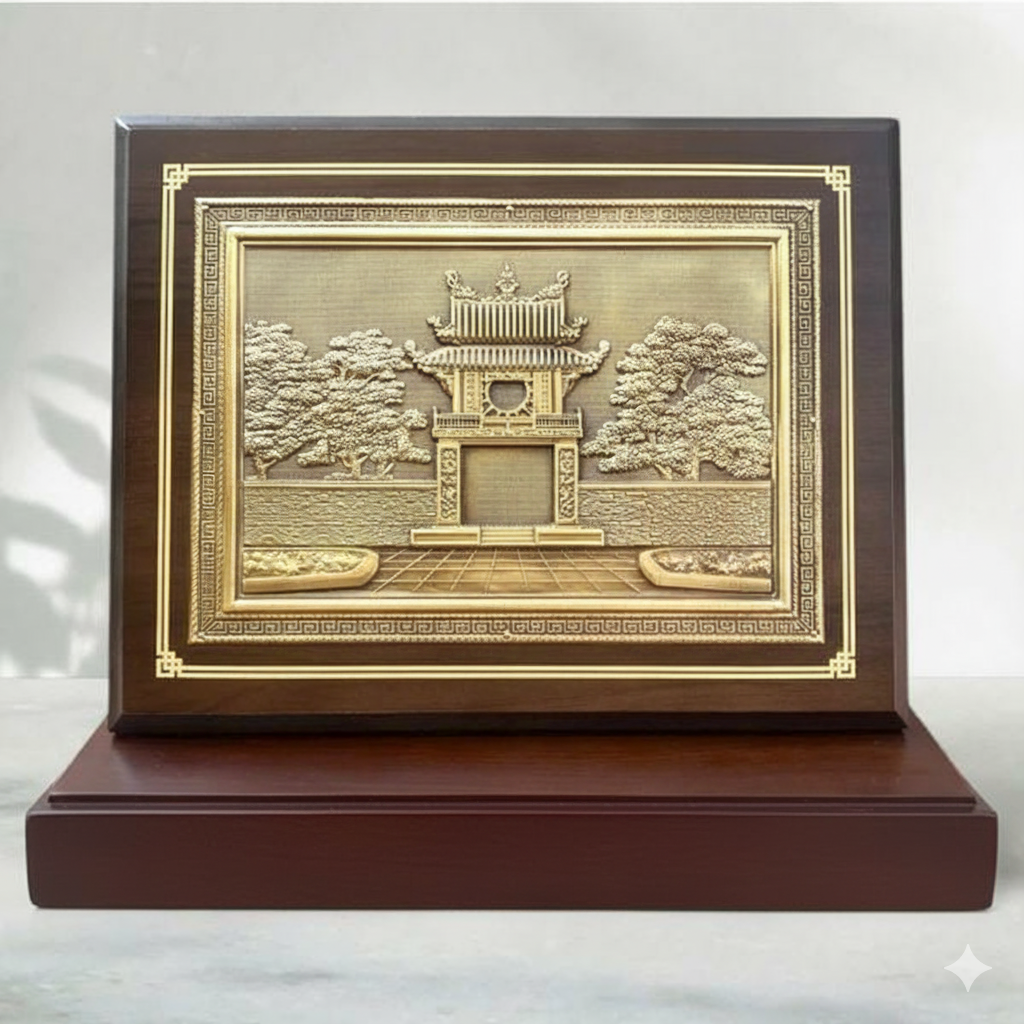 Tranh Khuê Văn Các bằng đồng- Quà tặng lưu niệm cao cấp 