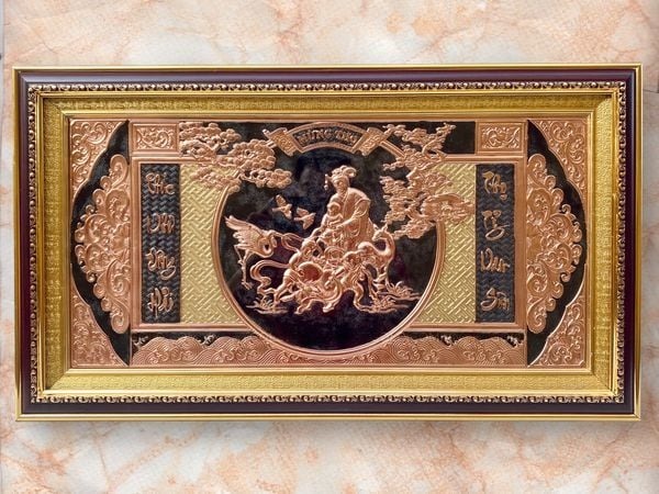 Quà tặng tranh Cụ Bà bằng đồng đỏ - khổ 42x72cm