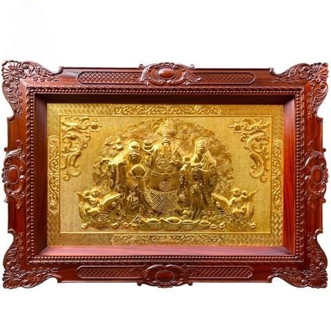 QUÀ TẶNG TRANH ĐỒNG MỪNG THỌ (PHÚC - LỘC - THỌ), MẠ VÀNG KHỔ 81cm x 107cm
