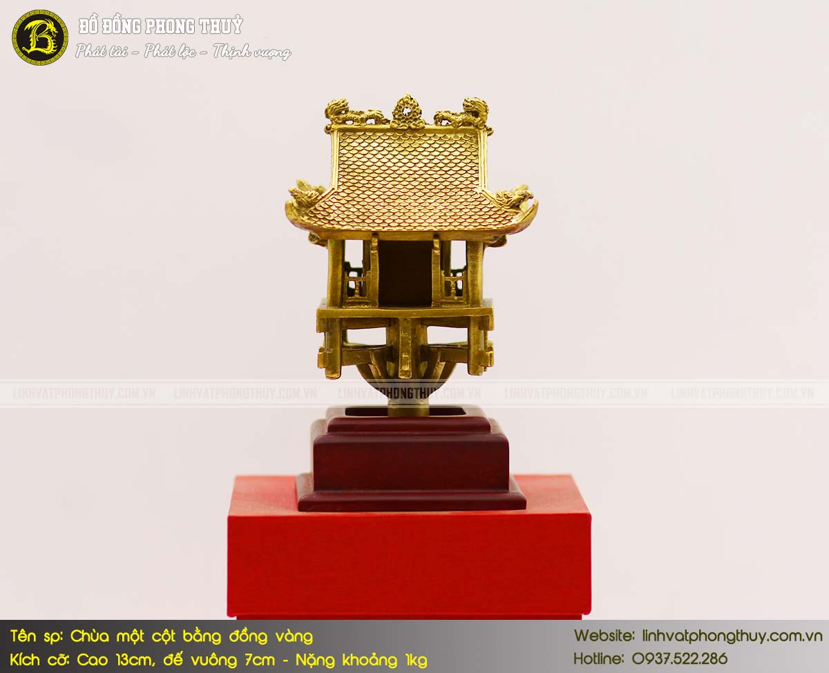 Chùa Một Cột Bằng Đồng Vàng Cao 13cm - CMC001 3