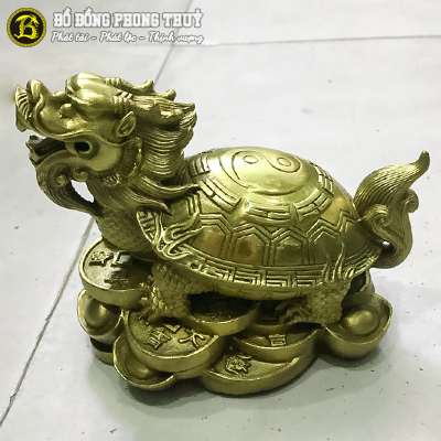 Tượng Long Quy Bát Quái Bằng Đồng Cao 12,5cm - LQPT415