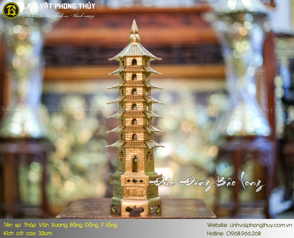 Tháp Văn Xương Bằng Đồng 7 Tầng Cao 33cm 2