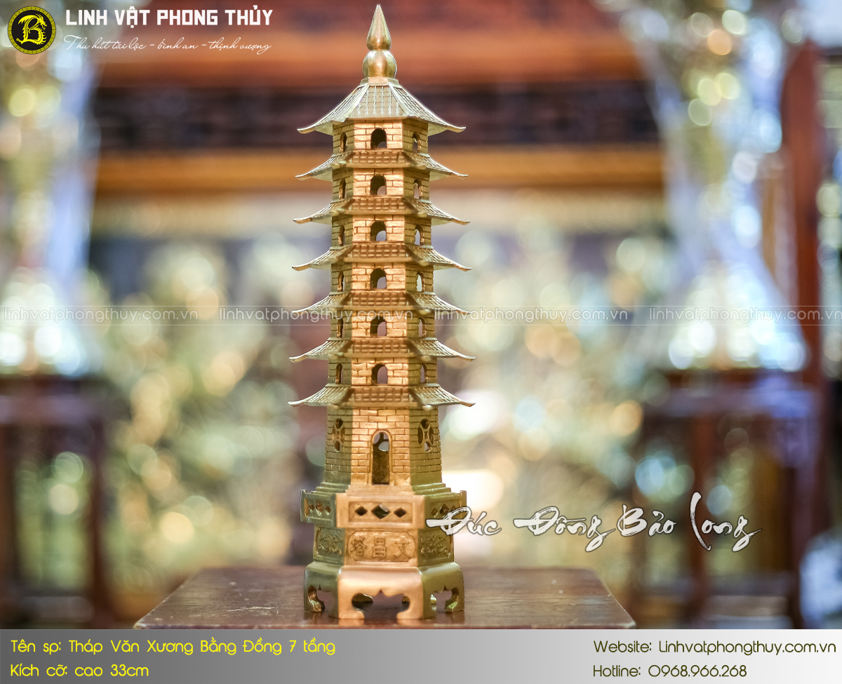 Tháp Văn Xương Bằng Đồng 7 Tầng Cao 33cm 4