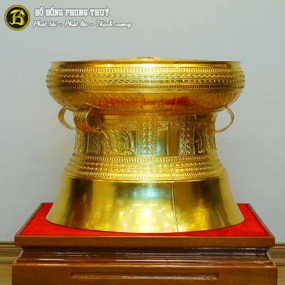 Trống Đồng Ngọc Lũ Dát Vàng 9999 - Đường Kính 50cm - TD0006