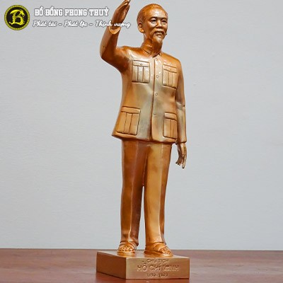 Tượng Bác Hồ Đứng Vẫy Tay Chào Bằng Đồng Cao 42cm - TBH006