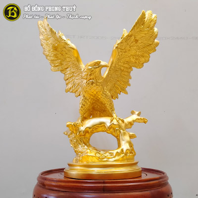 Tượng Đại Bàng Bằng Đồng Vàng Cao 42cm Dát Vàng 9999 - TDB001