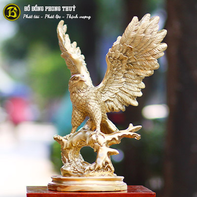 Tượng Đại Bàng Bằng Đồng Vàng Cao 42cm - TDB002