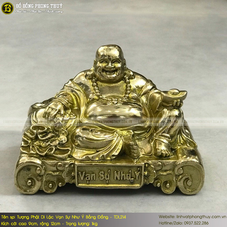 Tượng Phật Di Lặc Vạn Sự Như Ý Bằng Đồng Cao 9cm - TDL214 3