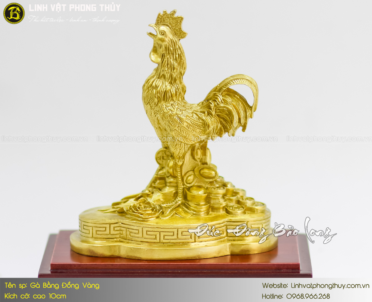 tượng gà bằng đồng cỡ nhỏ cao 10cm