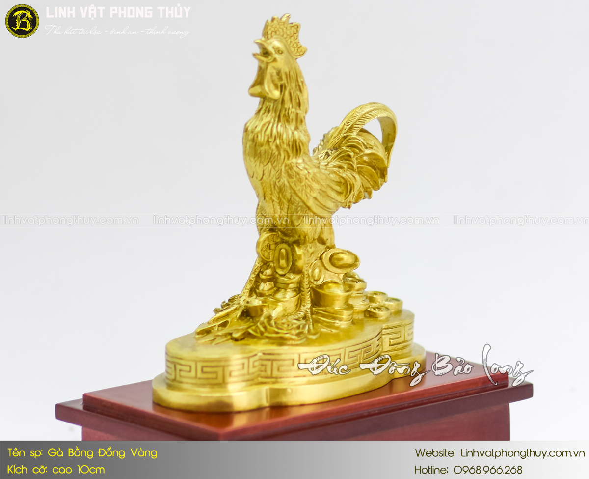 tượng gà bằng đồng cỡ nhỏ cao 10cm