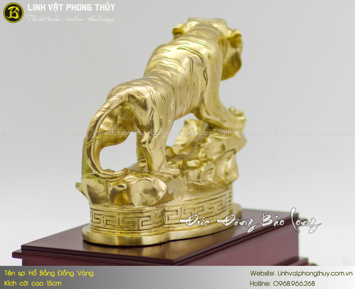 Hổ Bằng Đồng Vàng Cao 15cm 6