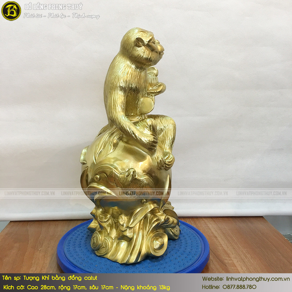tượng Khỉ bằng đồng catut cao 28cm