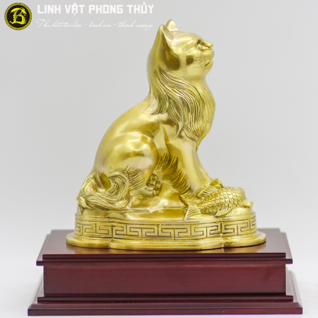 Mèo Bằng Đồng Vàng Cao 19cm