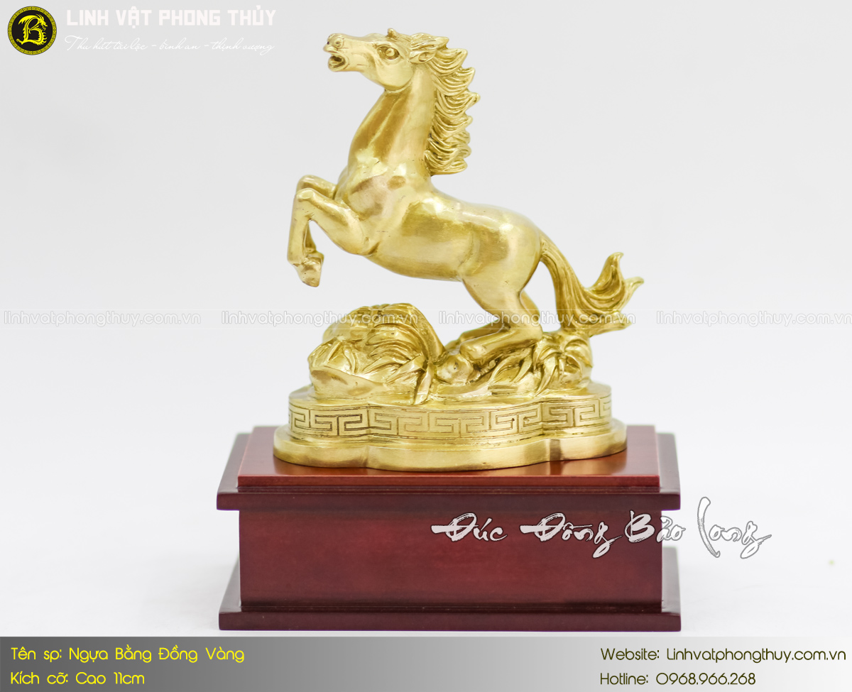 Ngựa Bằng Đồng Vàng Cỡ Nhỏ Cao 11cm 2