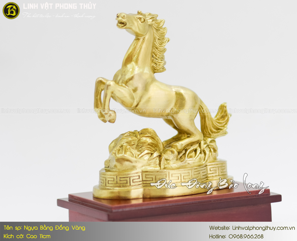 Ngựa Bằng Đồng Vàng Cỡ Nhỏ Cao 11cm 4