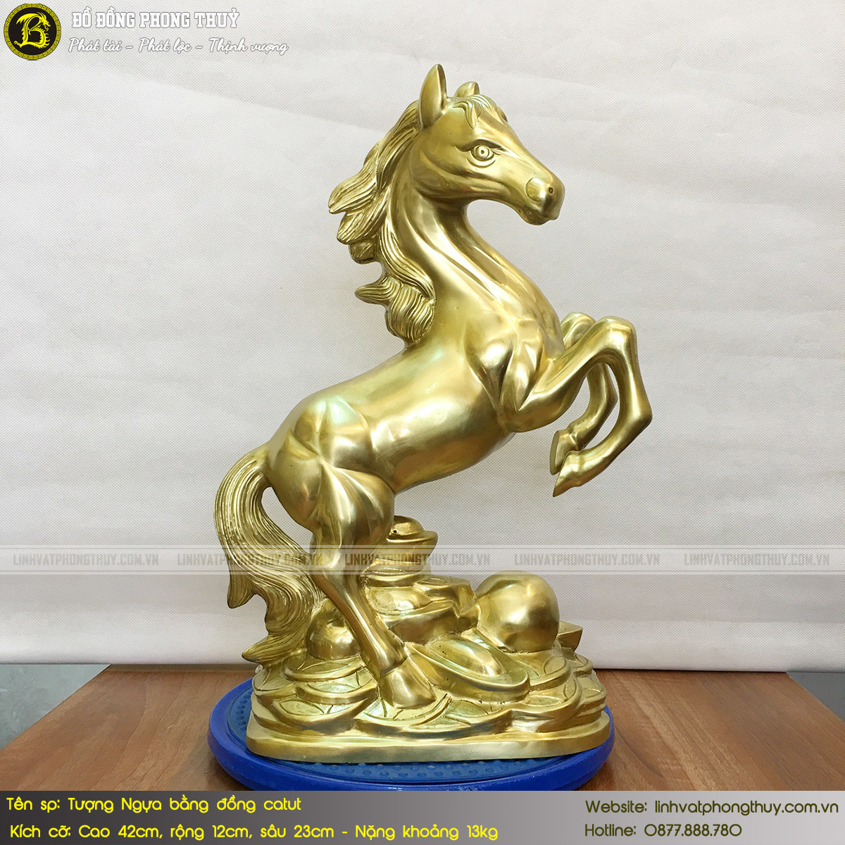 tượng Ngựa bằng đồng catut cao 42cm