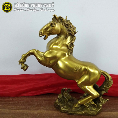 Tượng Ngựa Hí Bằng Đồng Cao 18cm - TNBD225
