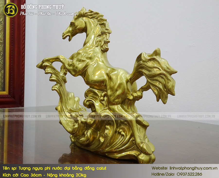 Tượng Ngựa Phi Nước Đại Bằng Đồng Catut Cao 36cm - TNBD01 2