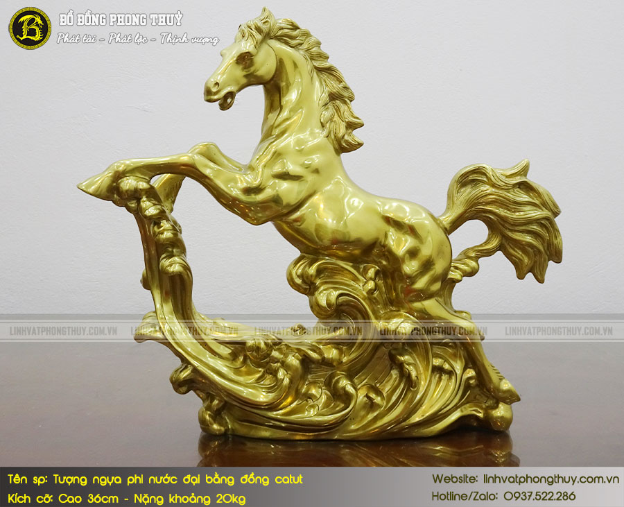 Tượng Ngựa Phi Nước Đại Bằng Đồng Catut Cao 36cm - TNBD01 6