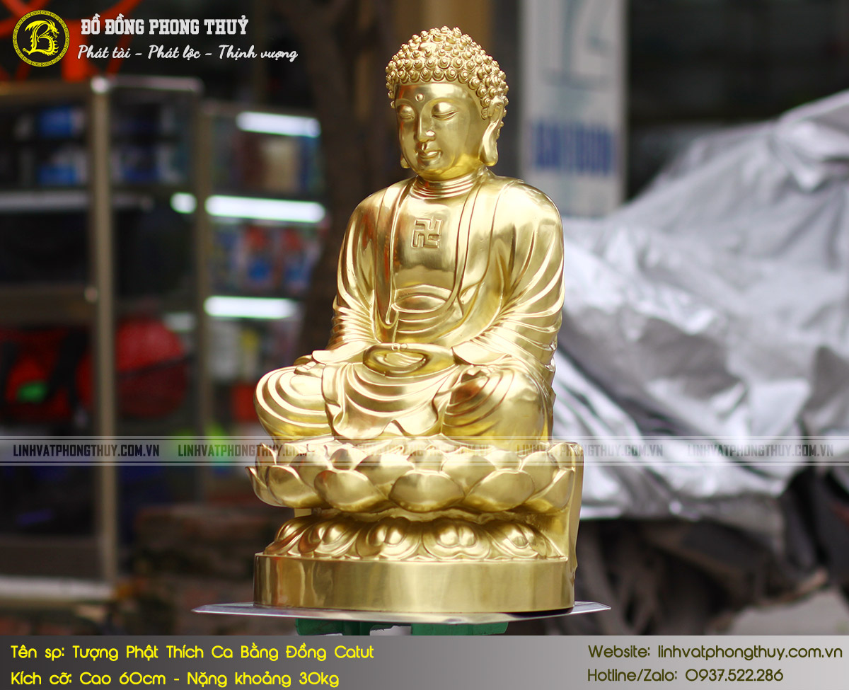 Tượng Phật Thích Ca Bằng Đồng Catut Cao 60cm - TP001 4
