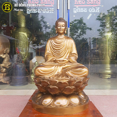 Tượng Phật Thích Ca Bằng Đồng Đỏ Cao 81cm - TP003
