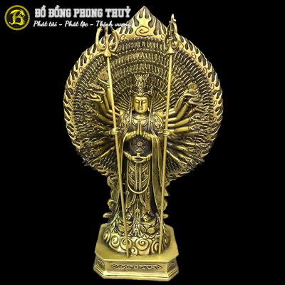 Tượng Phật Thiên Thủ Thiên Nhãn Đứng Bằng Đồng Cao 52cm - TTTN112