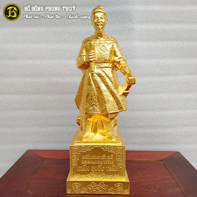 Tượng Trần Hưng Đạo Bằng Đồng Cao 42cm Thếp Vàng 9999 - THD001