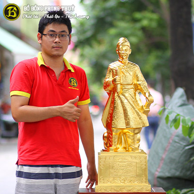 Tượng Trần Hưng Đạo Bằng Đồng Cao 89cm Thếp Vàng 9999 - THD002